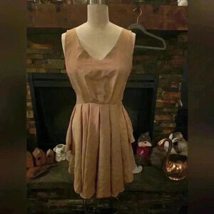 Pleated draped mustard